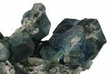 Blue-Green Fluorite on Sparkling Quartz - China #138076-3